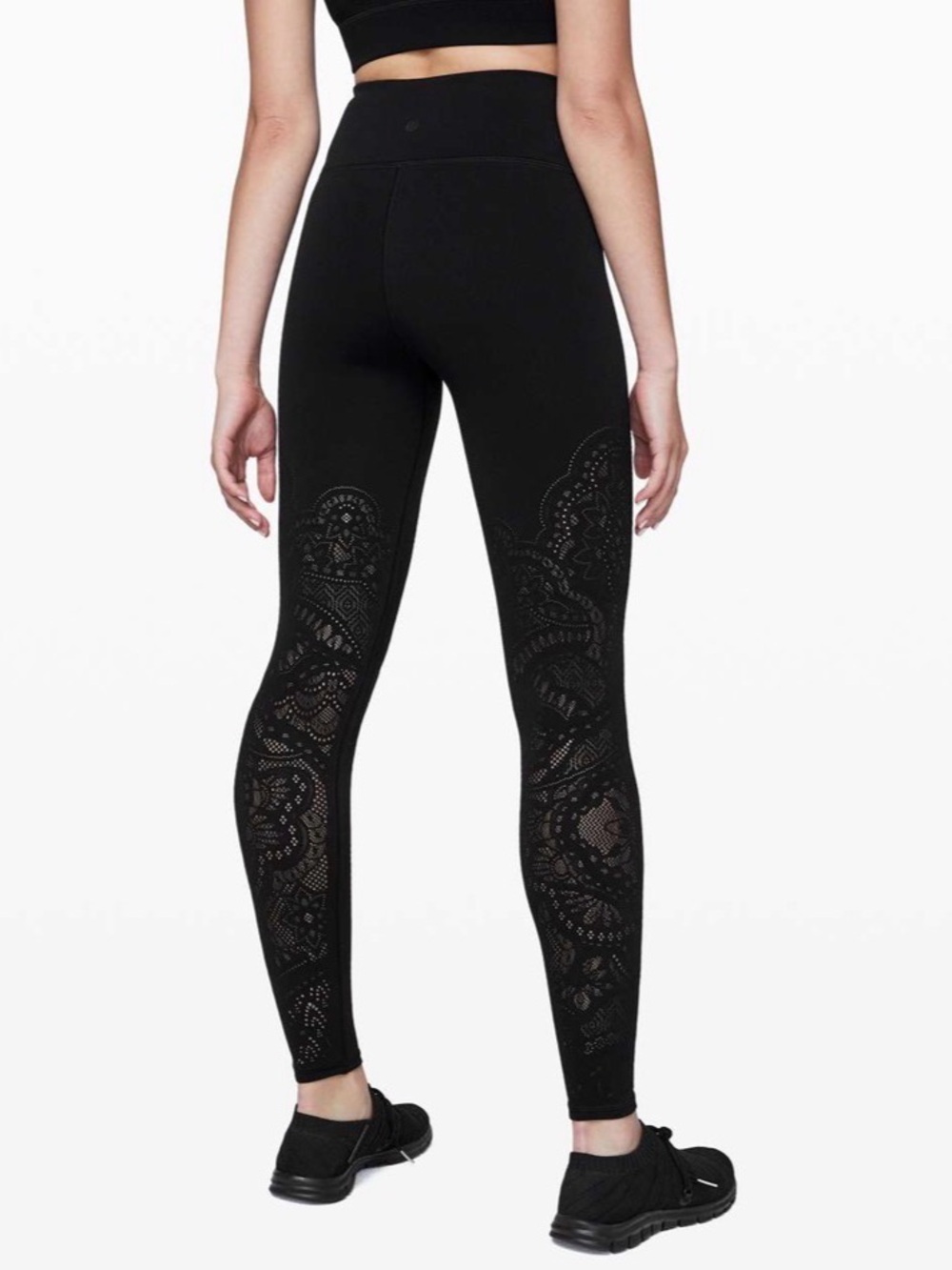 Lululemon Reveal Tight *Zen Expression Black High Rise Lace Tights Leggings 4 - Picture 4 of 11